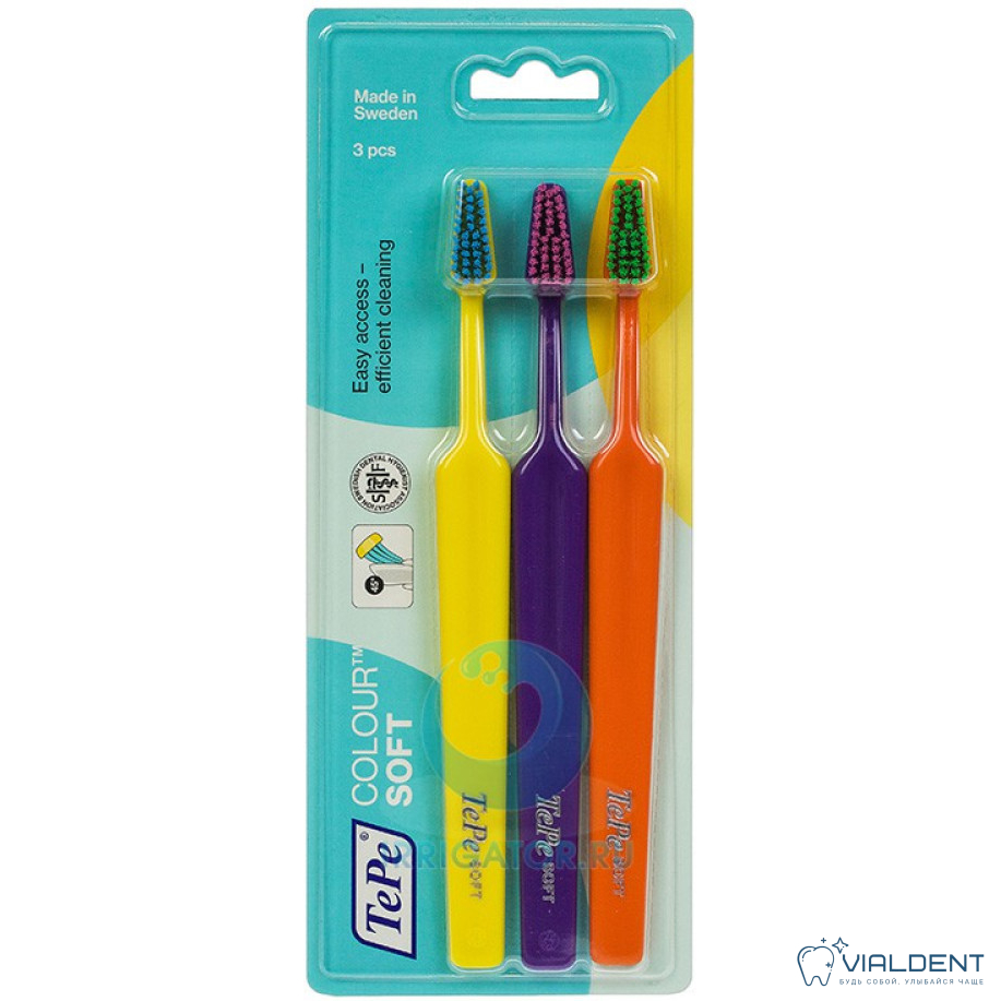 Зубная щетка TePe Colour Soft, 3 шт Зубная щетка TePe Colour™ Soft, 3 шт — изображение 1